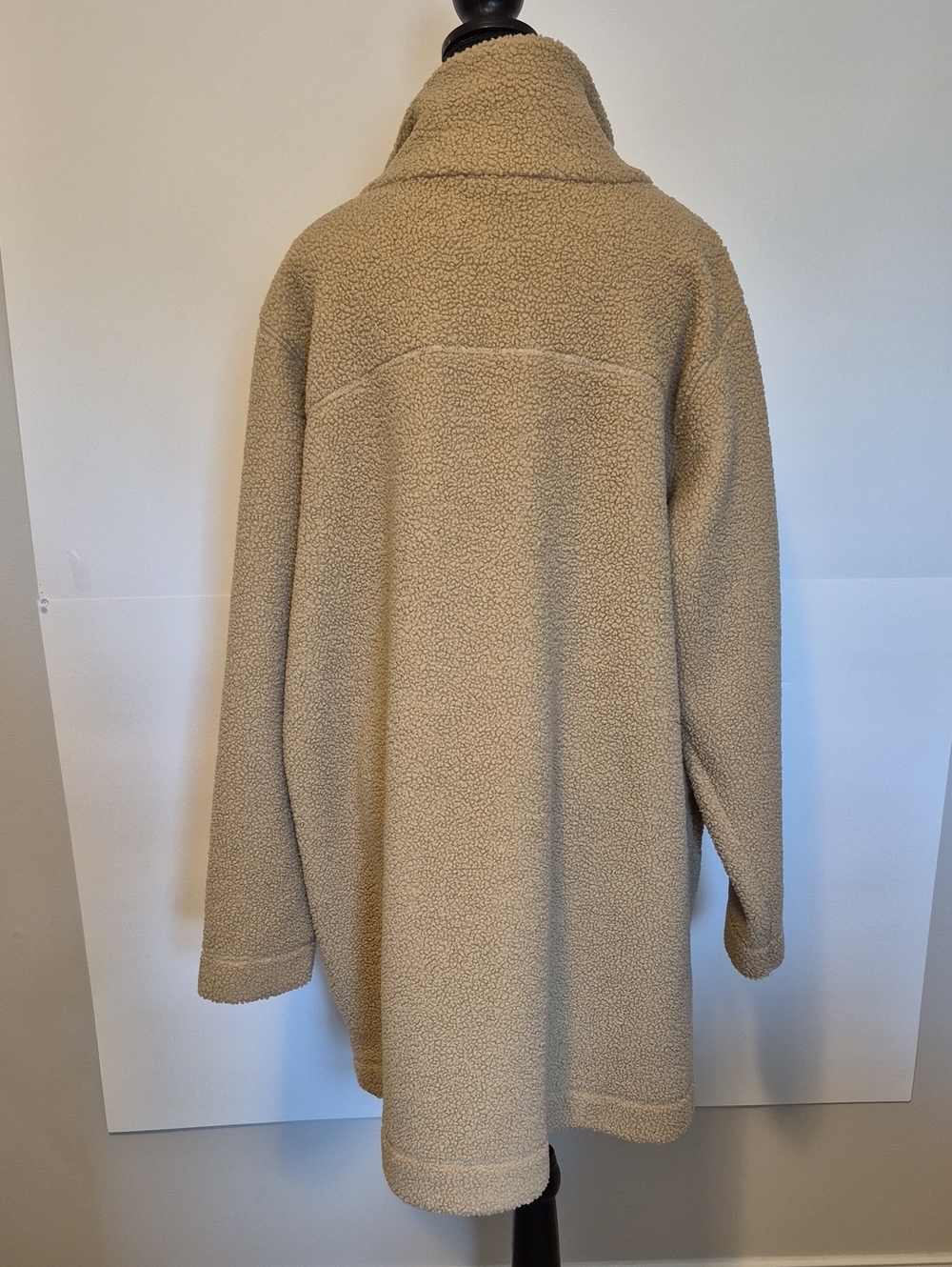 Columbia Women's Beige Teddy Fleece Coat with Funnel Collar - 3X - Picture 4 of 9